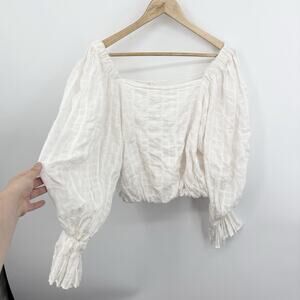 Free People Top XSmall Boho Whimsy Ren Fair Cottage Prairie Peasant Western 70s